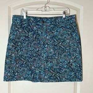 Croft & Barrow Blue Paisley Print Skort 12